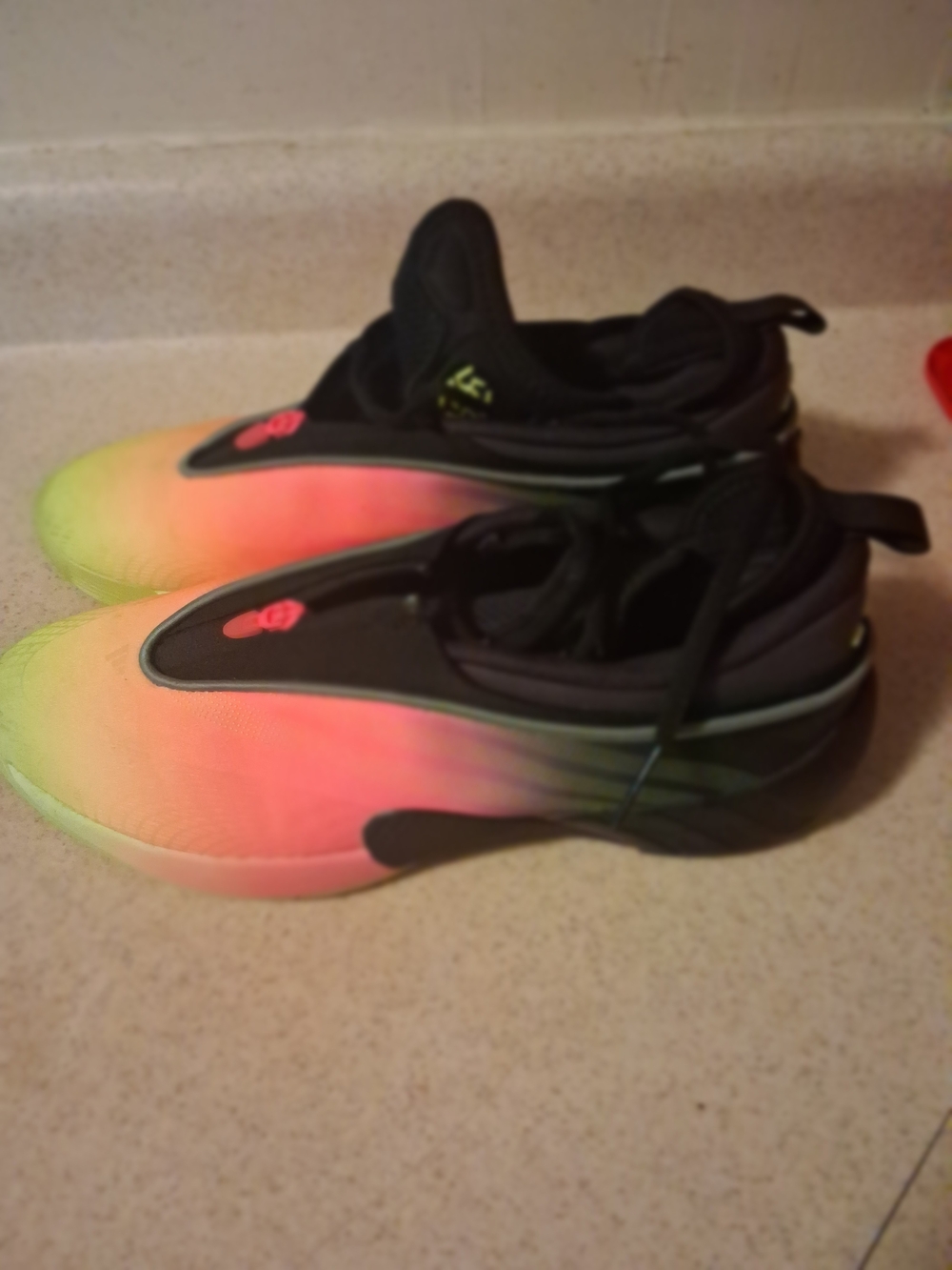 adidas Men's Slip-On Gradient Sneakers - Black, Neon Pink, Yellow, Green
